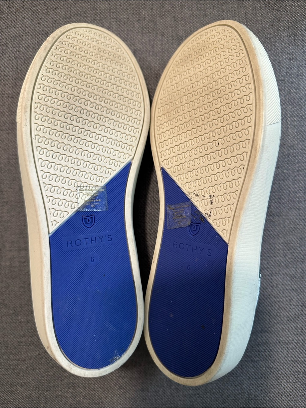 Rothy's Women’s Slip-On Knit Sneakers in Green & Cream - Picture 2 of 5